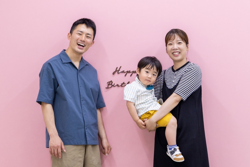 こばりん写真館で撮影した記念日家族写真(鹿児島県いちき串木野市家族写真)